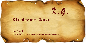 Kirnbauer Gara névjegykártya